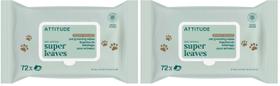 Lenços de Higiene para Pets ATTITUDE Sem Fragrância 72 Unidades x2 Lenços de Higiene para Pets ATTITUDE Sem Fragrância 72 Unidades x2
