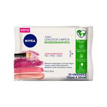 Lencos de Limpeza Demaquilante Nivea 3 Em 1 Acao Hidratante 25 Unidades