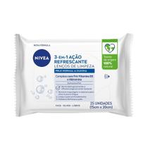 Lenços de Limpeza Facial NIVEA Ação Refrescante 3 em 1 25un