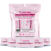 Lenços demaquilantes mivida 40 unidades hipoalergênicos com Vitamina E Lenços demaquilantes mivida 40 unidades hipoalergênicos com Vitamina E