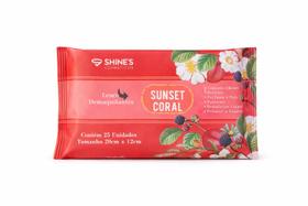 Lenços Demaquilantes Shines Sunset Coral, Remove Maquiagem á Prova DÁgua, Hidrata e Refresca a Pele