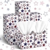 Lenços faciais Fourluoo 4 de julho, pacote de 12 de julho, 600 folhas, 3 camadas