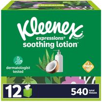 Lenços faciais Kleenex Expressions, loção calmante, 45 folhas Lenços faciais Kleenex Expressions, loção calmante, 45 folhas