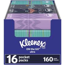 Lenços faciais Kleenex On-The-Go, 3 camadas, 160 lenços, 16 pacotes Lenços faciais Kleenex On-The-Go, 3 camadas, 160 lenços, 16 pacotes