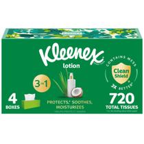 Lenços faciais, loção Kleenex com óleo de coco, 3 camadas, 720 tecidos Lenços faciais, loção Kleenex com óleo de coco, 3 camadas, 720 tecidos