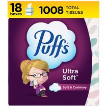 Lenços faciais: puffs, ultramacios, 18 cubos, 56 lenços por caixa Lenços faciais: puffs, ultramacios, 18 cubos, 56 lenços por caixa