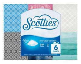 Lenços Faciais Scotties Everyday Comfort 64 Folhas Pacote com 6 Lenços Faciais Scotties Everyday Comfort 64 Folhas Pacote com 6