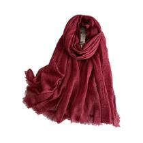 Lenços Femininos Longos de Algodão e Linho - Hijab Xale Liso