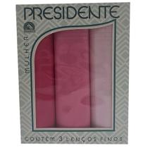 Lenços Femininos Presidente De Bolso 30cm 100 Algodão Kit 3 Unidades Lenços Femininos Presidente De Bolso 30cm 100 Algodão Kit 3 Unidades