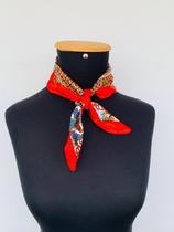 Lenços florais coloridos maximalismo lenço de pescoço cetim Lenços florais coloridos maximalismo lenço de pescoço cetim