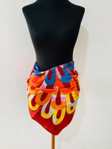 Lenços florais coloridos tendência Verão lenços de cetim pescoço Lenços florais coloridos tendência Verão lenços de cetim pescoço