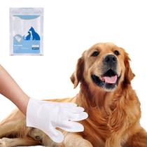 Lenços higiênicos para cães e gatos limpando o preparo com extrato vegetal sem enxaguar desodorante descartável 5 luvas de dedos