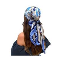 Lenços Hijab De Seda Grande Para Mulheres 90cmx90cm Estampa De Moda Luxuosa Xales Quadrados