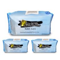 Lenços para Assento Sanitário IF YOU SPRINKLE Refil 3 Pacotes 180 unidades