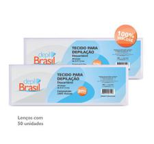 Lenços para depilação e Protetor de Termocera Depil Brasil 50 unidades