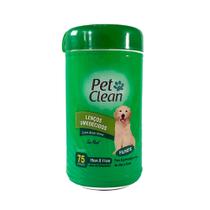 Lenços Umedecido Cães e Gatos Filhotes Pet Clean 75 unidades