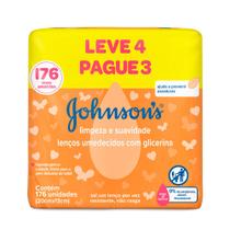 Lenços Umedecido Johnsons com Glicerina Leve 4 pague 3 com 176 Unidades Lenços Umedecido Johnsons com Glicerina Leve 4 pague 3 com 176 Unidades
