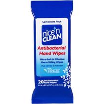 Lenços umedecidos antibacterianos, pacote de viagem Nice 'n Clean, 20 mL x 2