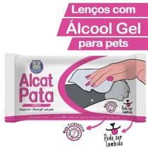 Lenços Umedecidos com Álcool Gel Para Pata Dos Cães Gatos Pets Limpa Patas Higienizador Alcat Pata 70 Catmypet