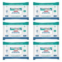 Lenços Umedecidos com Álcool Pharmacare Fórmula Avançada 70% Pacote com 6 Lenços Umedecidos com Álcool Pharmacare Fórmula Avançada 70% Pacote com 6