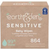 Lenços Umedecidos Earth & Eden Sensitive para Bebês - Pacote com 864 Unidades