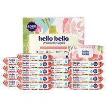 Lenços Umedecidos Hello Bello Premium para Pele Sensível 1080 Unidades