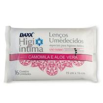 Lenços Umedecidos Higi Íntima Camomila e Aloe Vera 16 unidades