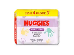 Lenços Umedecidos Huggies One & Done Leve 4 e Pague 3 Unidades