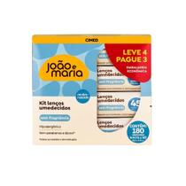 Lenços Umedecidos João e Maria Recém Nascido Sem Fragrância 180 Unidades Leve 4 Pague 3 Lenços Umedecidos João e Maria Recém Nascido Sem Fragrância 180 Unidades Leve 4 Pague 3