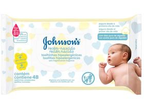 Lenços Umedecidos Johnsons Baby Recém-Nascido - Sem Fragrância 48 unidades