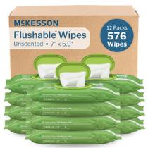 Lenços umedecidos laváveis para adultos McKesson 576 sem perfume 17,8 x 17,5 cm Lenços umedecidos laváveis para adultos McKesson 576 sem perfume 17,8 x 17,5 cm