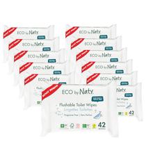 Lenços umedecidos laváveis para bebês Eco by Naty Compostable 42 toalhetes x 12