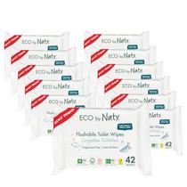Lenços Umedecidos Laváveis para Bebês Eco by Naty - Compostáveis (42 Unidades x 12 Pacotes)
