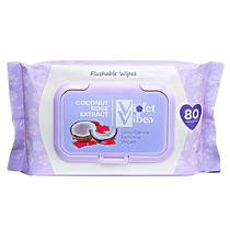Lenços umedecidos laváveis Violet Vibes Coconut Rose 80 ct Lenços umedecidos laváveis Violet Vibes Coconut Rose 80 ct