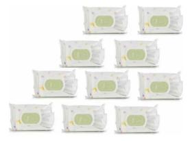 Lenços Umedecidos Mamãe Bebe Natura 10 Pacotes