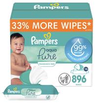 Lenços Umedecidos Pampers Aqua Pure - 99% à Base de Água - Pacote com 896 Unidades Lenços Umedecidos Pampers Aqua Pure - 99% à Base de Água - Pacote com 896 Unidades