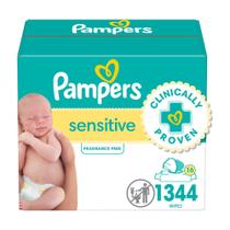 Lenços Umedecidos Pampers Sensitive para Bebês - 1344 Unidades - Base de Água