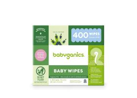 Lenços umedecidos para bebês Babyganics sem perfume, 400 unidades, pacotes 5x80
