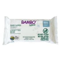 Lenços umedecidos para bebês Bambo Nature 64, 18,5 x 17,5 cm, Aloe