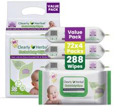 Lenços umedecidos para bebês Clearly Herbal 288 unidades de lavanda e camomila