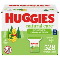 Lenços umedecidos para bebês Huggies Natural Care Sensitive 99% de água 528 unidades