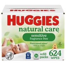 Lenços umedecidos para bebês Huggies Natural Care Sensitive 99% de água 624 unidades