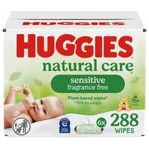 Lenços umedecidos para bebês Huggies Natural Care Sensitive, sem perfume, 288 unidades