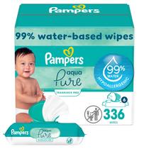Lenços umedecidos para bebês Pampers Aqua Pure Sensitive 99% de água 336 unidades