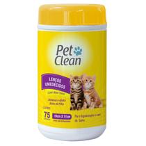 Lenços Umedecidos Para Gatos higienização Pet Clean 75Un