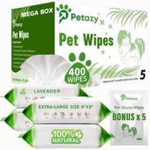 Lenços Umedecidos Petazy para Cães (400 Unidades) - Patas, Bunda, Orelhas e Olhos