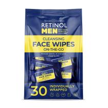 Lenços umedecidos Retinol masculinos embalados individualmente com água micelar Lenços umedecidos Retinol masculinos embalados individualmente com água micelar