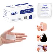 Lenços Umedecidos Saches Álcool Swab 70% Medix