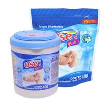 Lenços Umedecidos Use It Baby Balde Azul c/400 com Refil