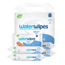 Lenços Umedecidos WaterWipes para Bebês - Sem Plástico, 99,9% Água - Pacote com 300 Unidades